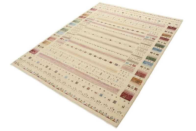 Gabbeh Teppich - Loribaft Indus - 155 x 201 cm - hellbeige