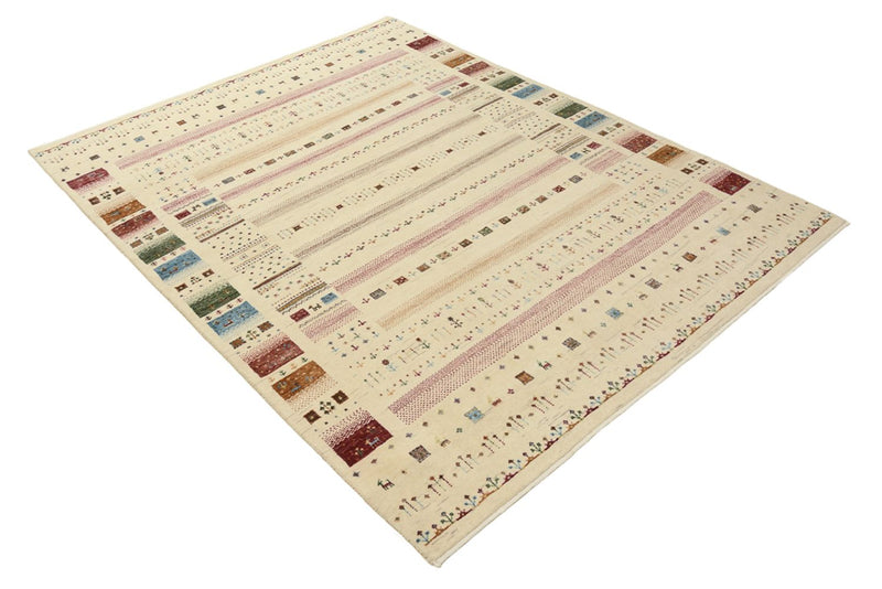 Gabbeh Teppich - Loribaft Indus - 155 x 201 cm - hellbeige
