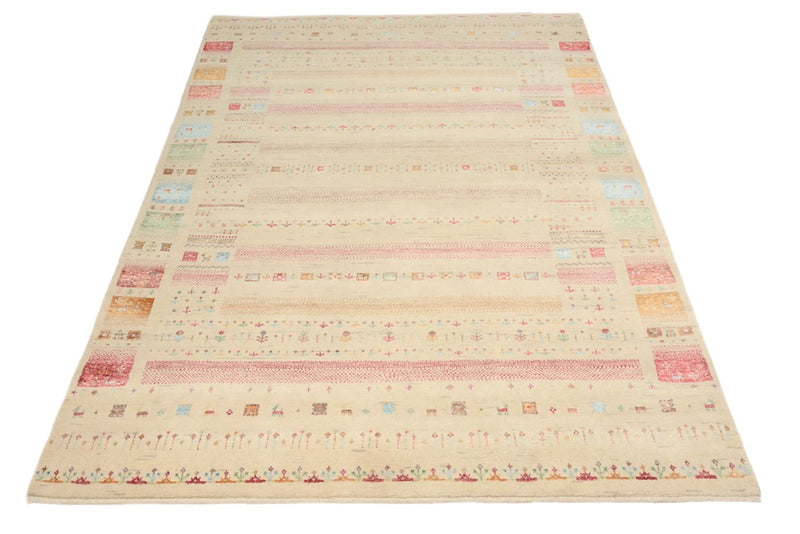 Gabbeh Teppich - Loribaft Indus - 149 x 206 cm - hellbeige