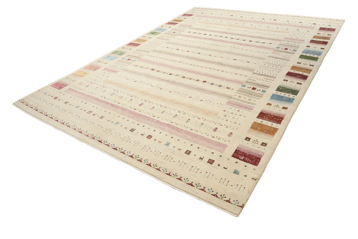 Gabbeh Teppich - Loribaft Indus - 251 x 356 cm - hellbeige