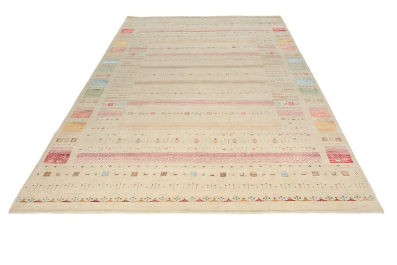 Gabbeh Teppich - Loribaft Indus - 203 x 304 cm - hellbeige