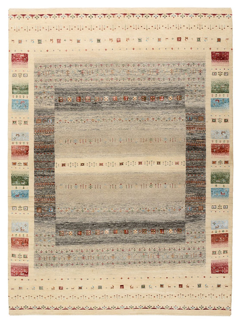 Gabbeh Teppich - Loribaft Indus - 177 x 244 cm - hellbeige
