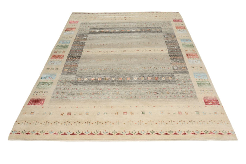 Gabbeh Teppich - Loribaft Indus - 177 x 244 cm - hellbeige