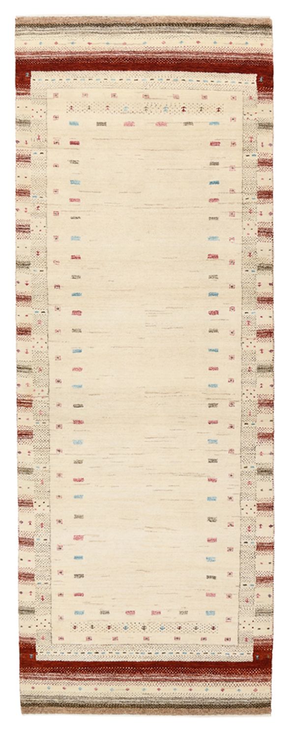 Läufer Gabbeh - Loribaft Indus - 84 x 243 cm - hellbeige