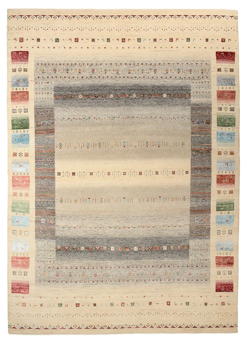 Indo Loribaft Teppich 248x351cm - Wollteppich - hellbeige