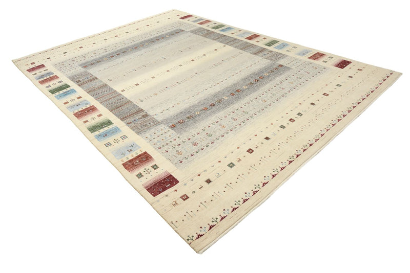 Indo Loribaft Teppich 248x351cm - Wollteppich - hellbeige