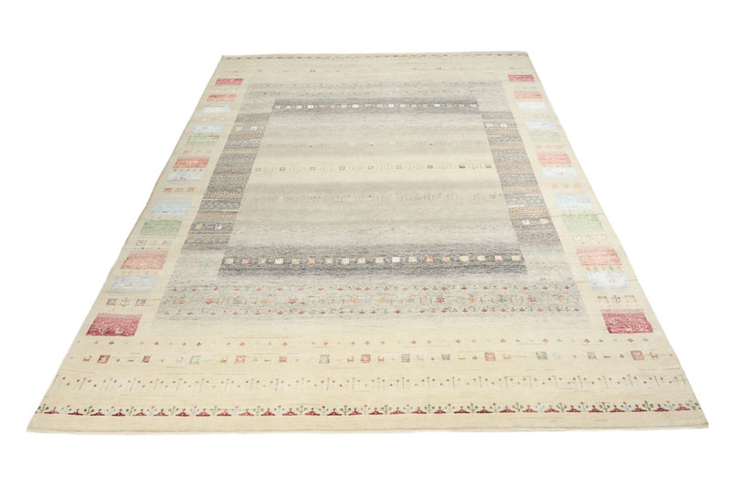 Indo Loribaft Teppich 248x351cm - Wollteppich - hellbeige
