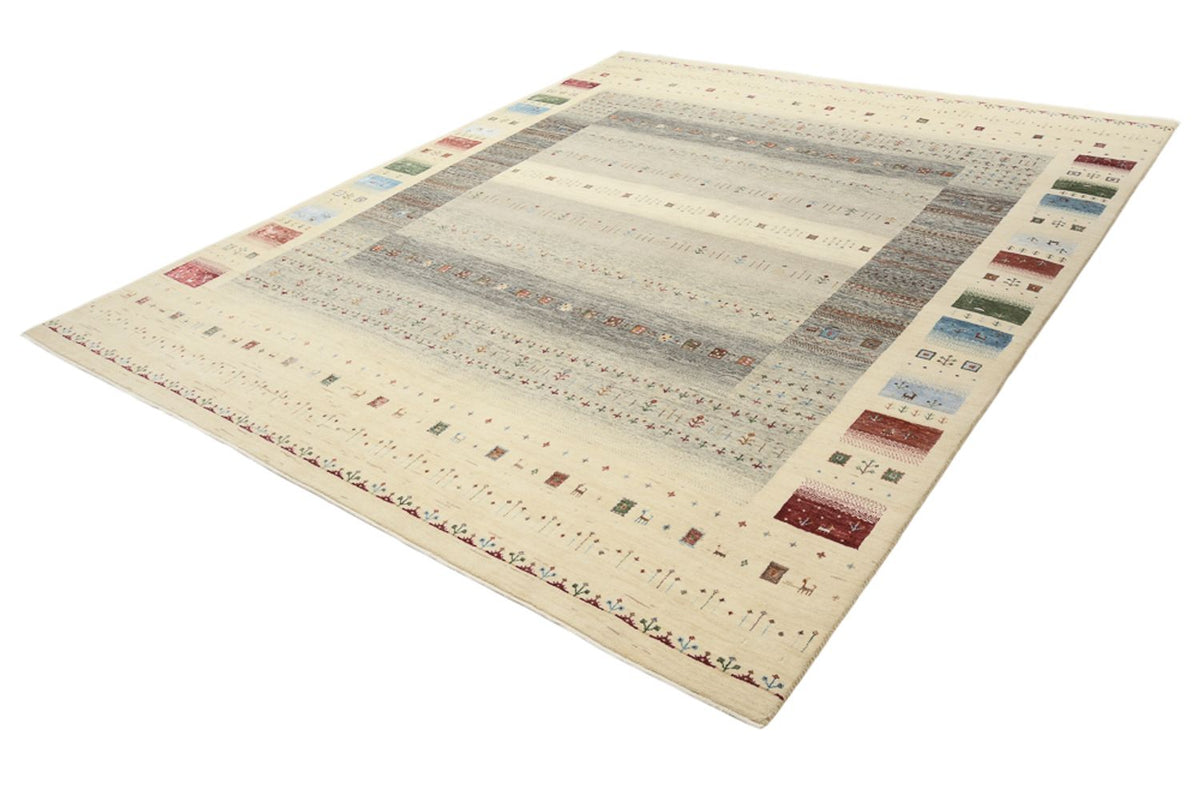 Gabbeh Teppich - Loribaft Indus - 251 x 304 cm - hellbeige