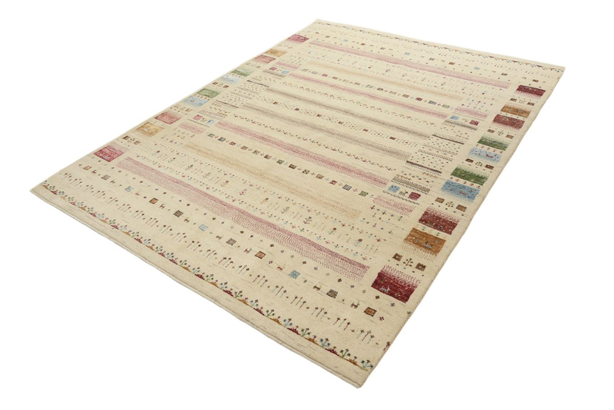 Gabbeh Teppich - Loribaft Indus - 174 x 239 cm - hellbeige