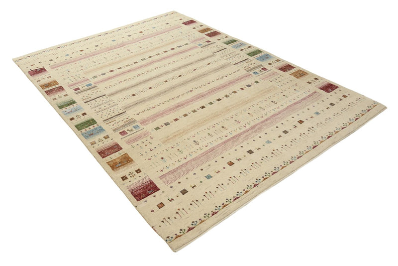 Gabbeh Teppich - Loribaft Indus - 174 x 239 cm - hellbeige