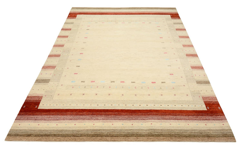 Indo Loribaft Teppich 251x349cm - Wollteppich - hellbeige