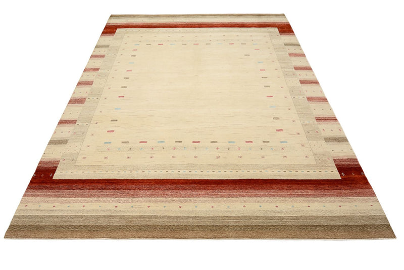 Indo Loribaft Teppich 254x342cm - Wollteppich - hellbeige