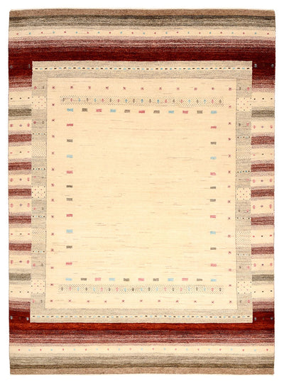 Indo Loribaft Teppich 175x240cm - Wollteppich - hellbeige