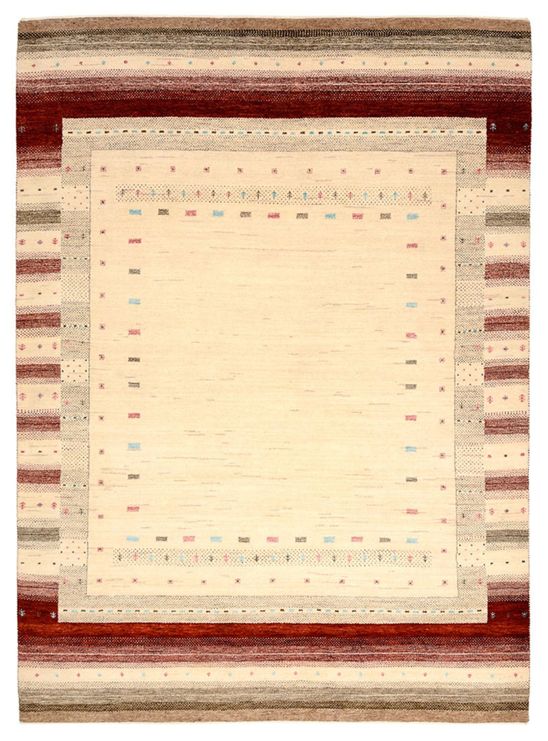 Indo Loribaft Teppich 175x240cm - Wollteppich - hellbeige