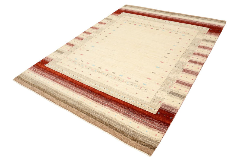 Indo Loribaft Teppich 175x240cm - Wollteppich - hellbeige
