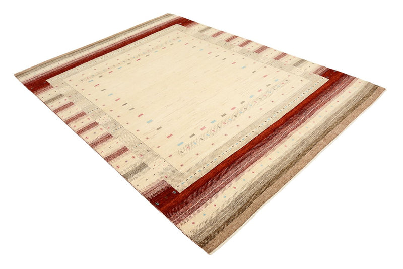 Indo Loribaft Teppich 175x240cm - Wollteppich - hellbeige