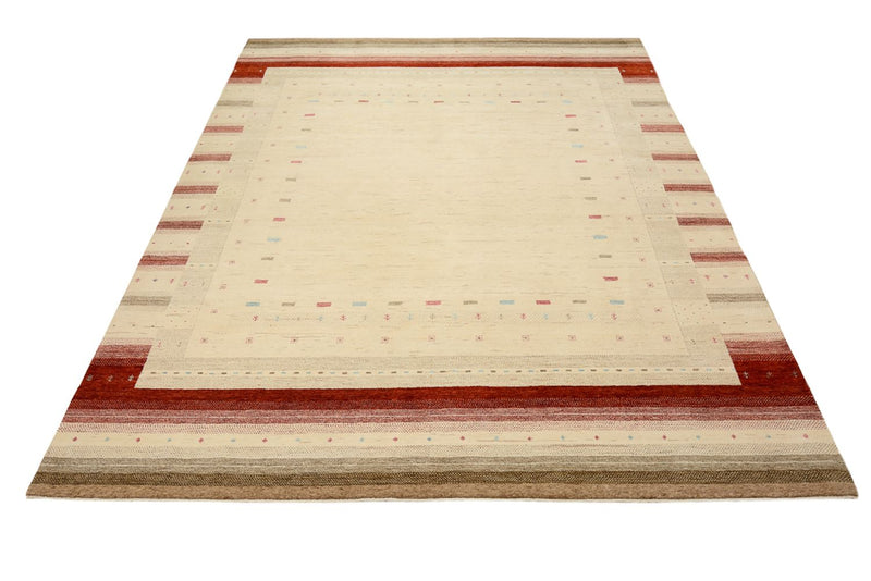 Gabbeh Teppich - Loribaft Indus - 251 x 319 cm - hellbeige
