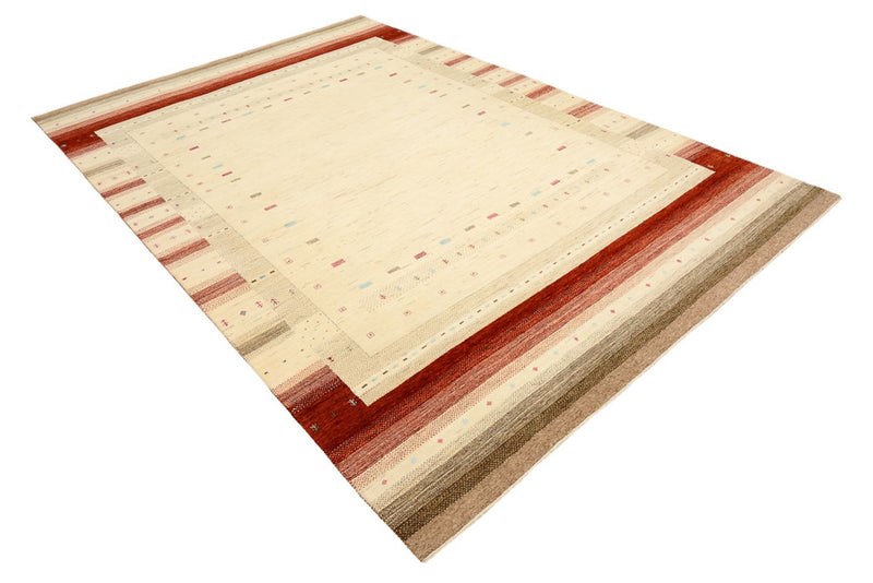Gabbeh Teppich - Loribaft Indus - 205 x 304 cm - hellbeige