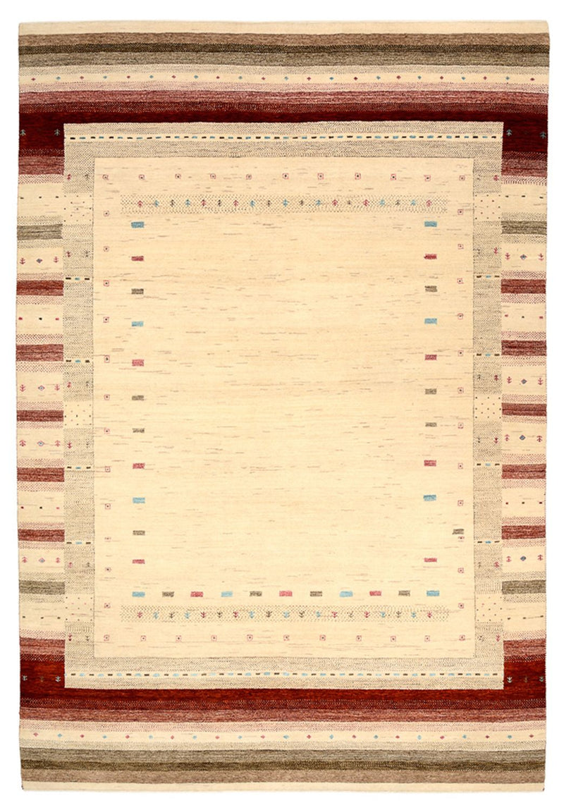 Gabbeh Teppich - Loribaft Indus - 203 x 296 cm - hellbeige