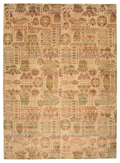 Designer Teppich 271x366cm - dunkelbeige