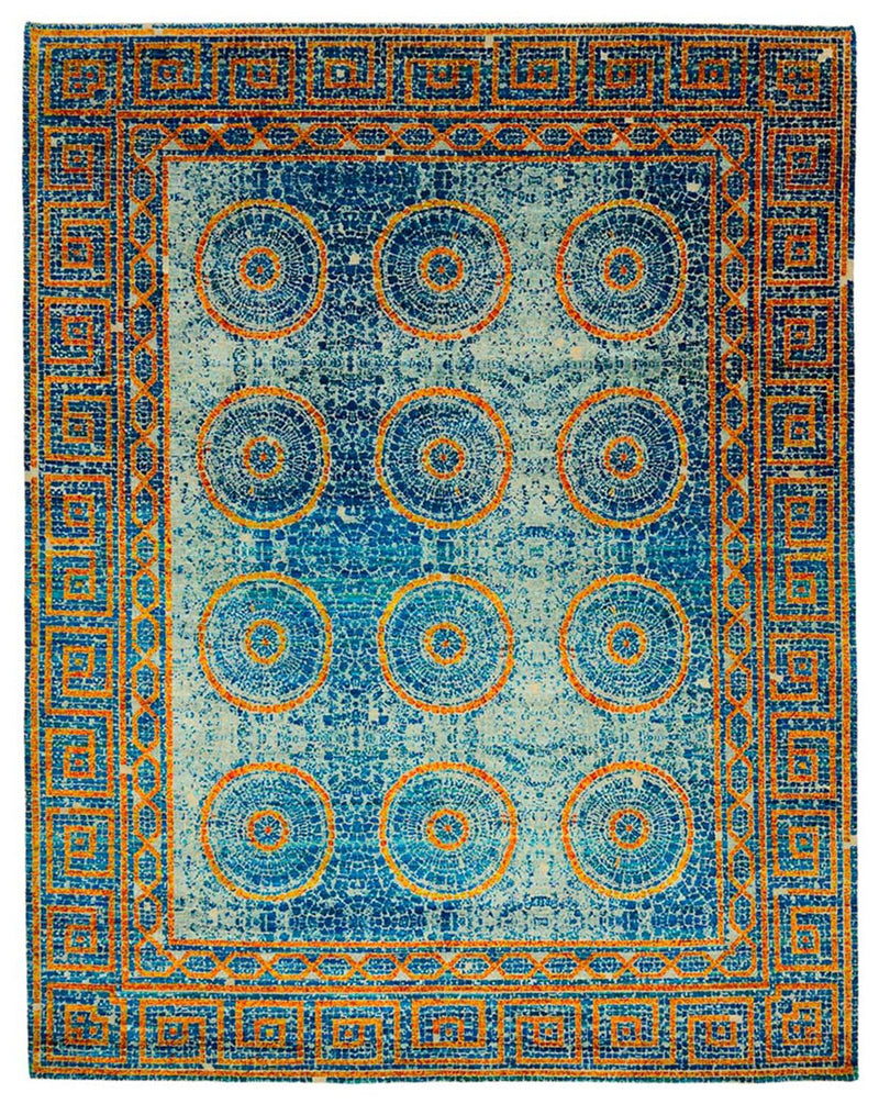 Designer Teppich - 245 x 309 cm - blau