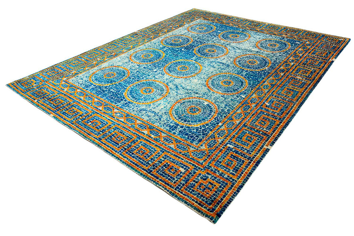 Designer Teppich - 245 x 309 cm - blau