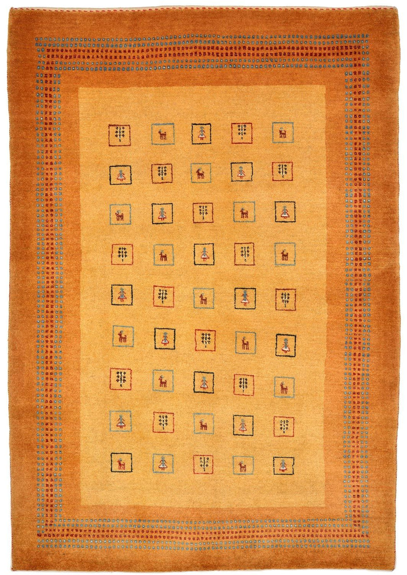 Gabbeh Teppich - Loribaft Perser 114 x 170 cm - gelb