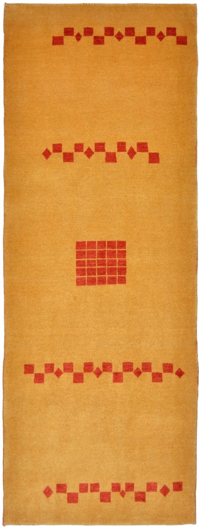 Loribaft Teppich Perser 87x241cm - Orientteppich - senfgelb