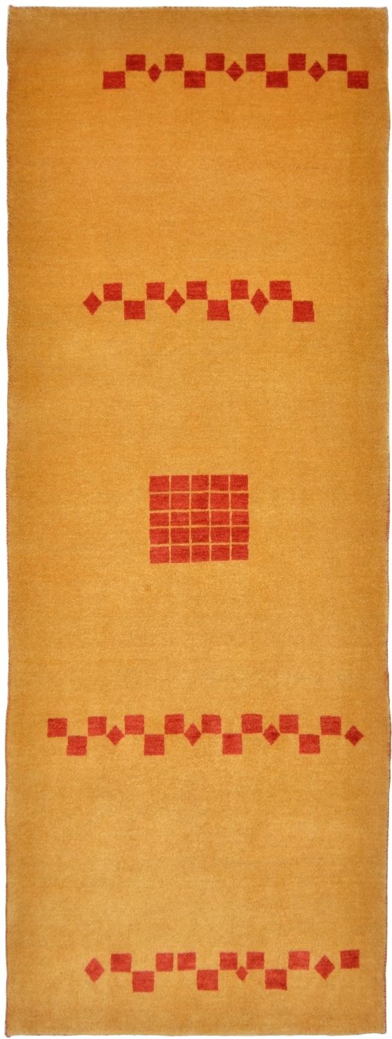 Loribaft Teppich Perser 87x241cm - Orientteppich - senfgelb