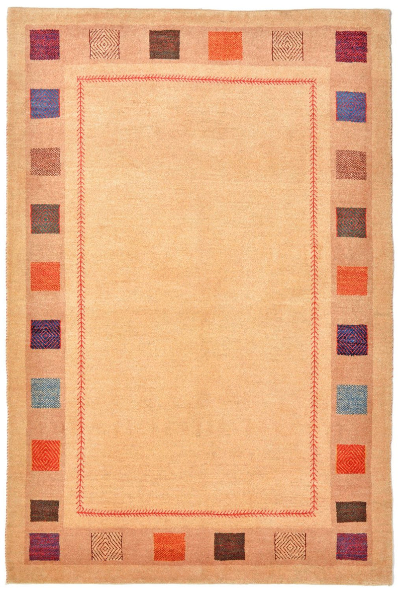 Gabbeh Teppich - Loribaft Perser 104 x 158 cm - gelb