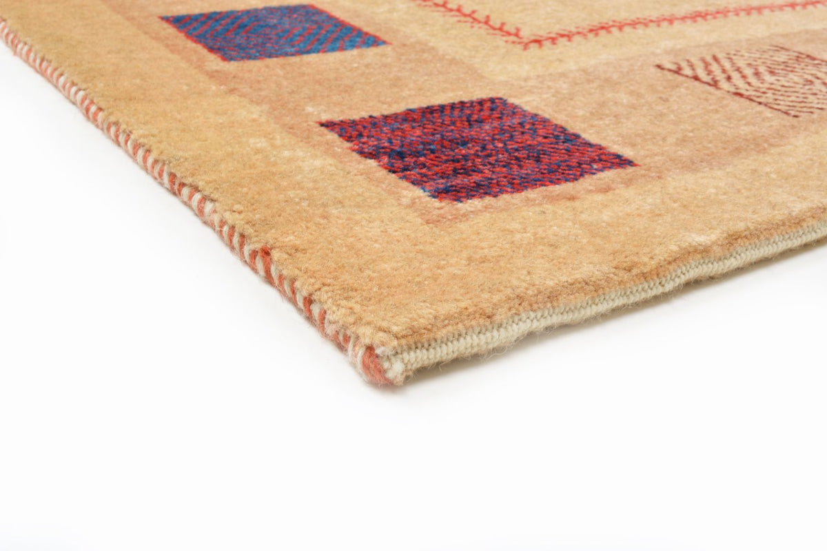 Gabbeh Teppich - Loribaft Perser 104 x 158 cm - gelb