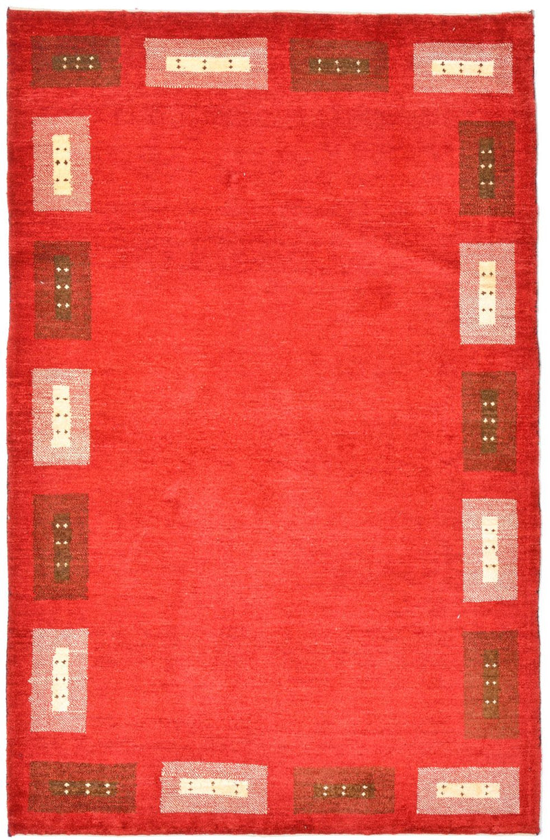Gabbeh Teppich - Loribaft Perser 104 x 166 cm - rot