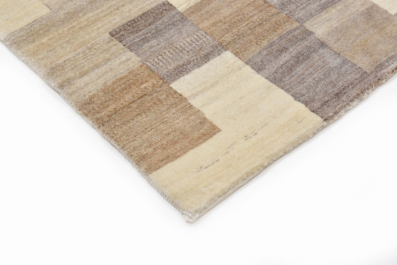 Gabbeh Teppich - Loribaft Perser 122 x 146 cm - hellbraun