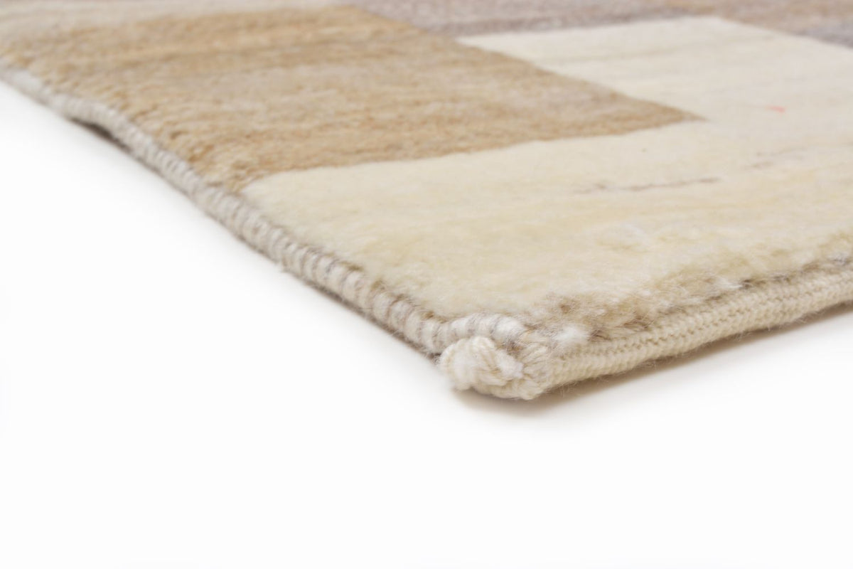 Gabbeh Teppich - Loribaft Perser 122 x 146 cm - hellbraun