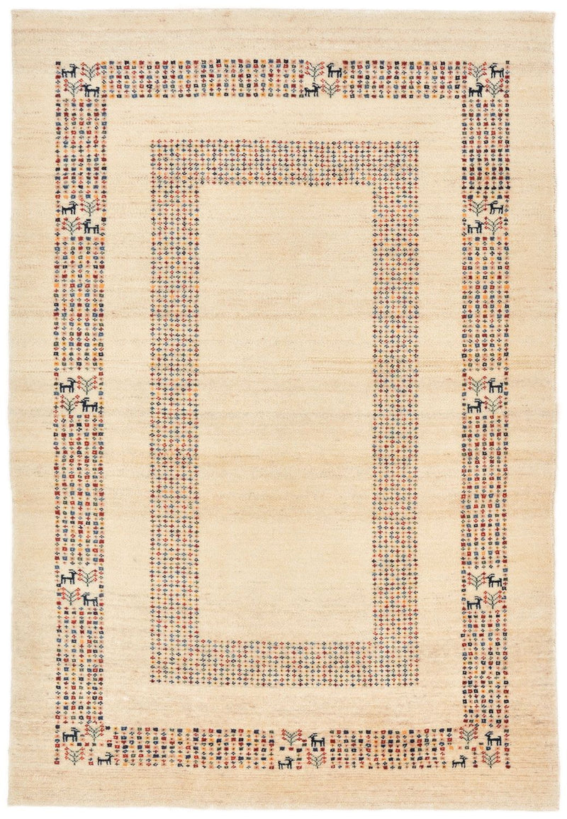 Gabbeh Teppich - Loribaft Perser 120 x 180 cm - beige