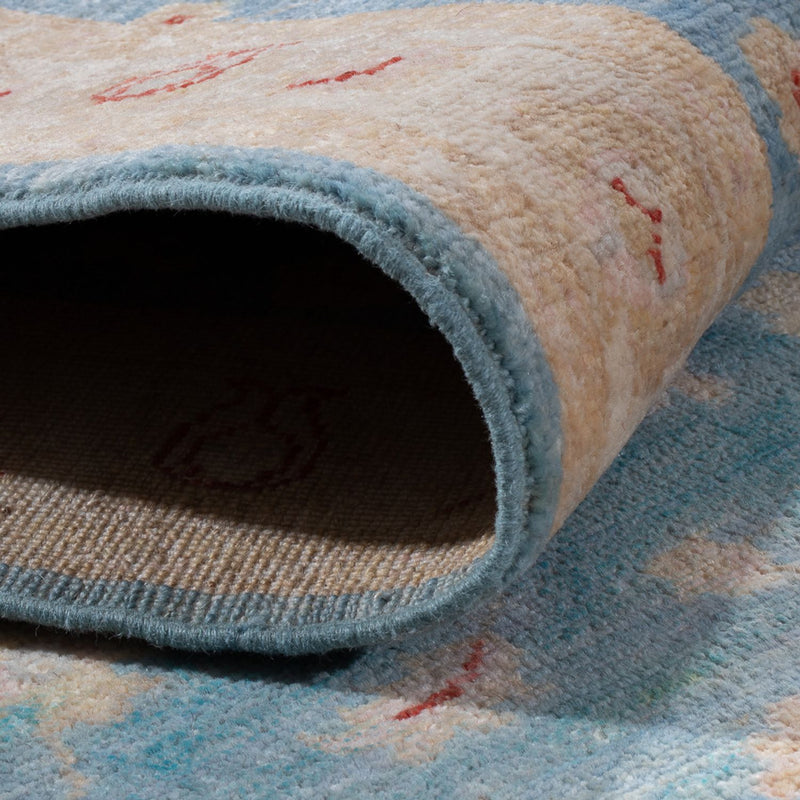 Ziegler Teppich 77x200cm - Orientteppich - hellblau