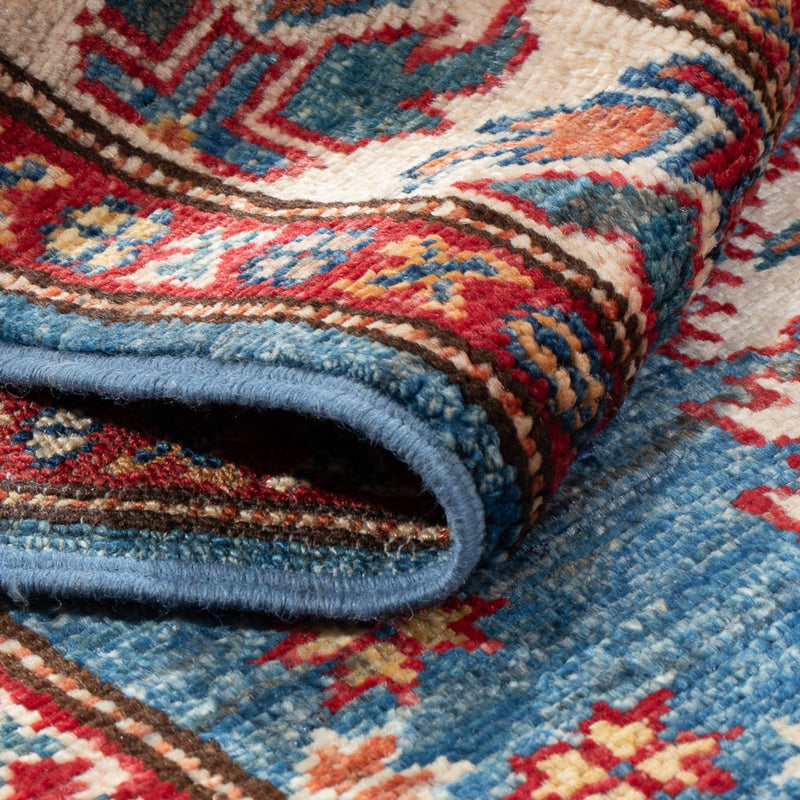 Kazak Teppich 76x200cm - Orientteppich - blau
