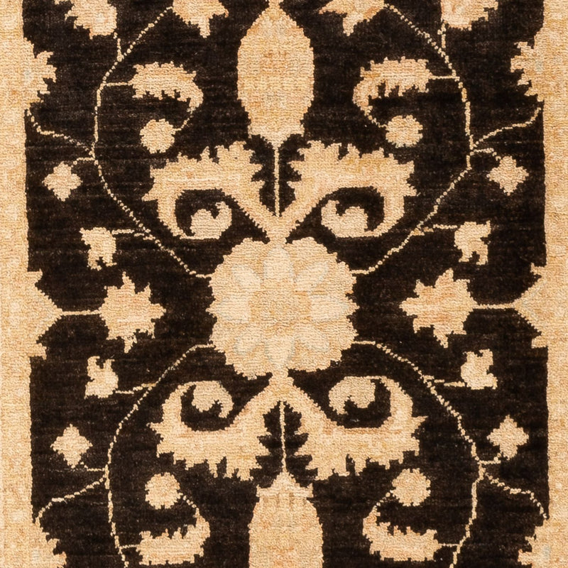 Ziegler Teppich 78x208cm - Orientteppich - schwarz