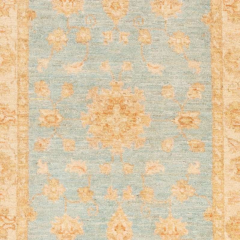 Ziegler Teppich 77x400cm - Orientteppich - türkis
