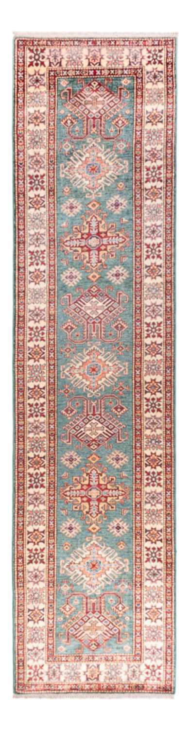 Kazak Teppich 80x326cm - Orientteppich - türkis