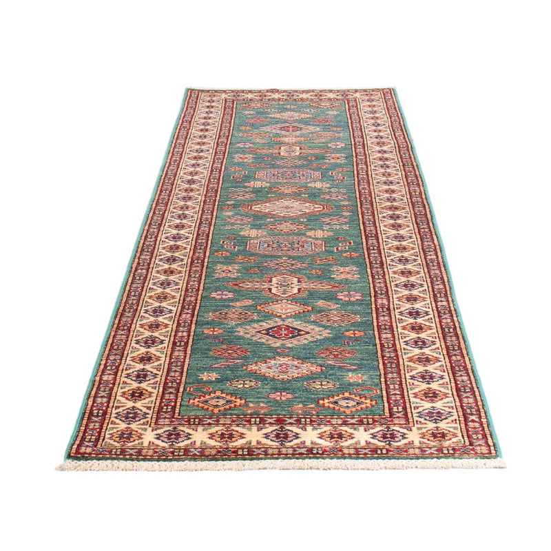 Kazak Teppich 80x303cm - Orientteppich - türkis