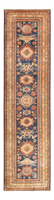 Kazak Teppich 80x304cm - Orientteppich - dunkelblau