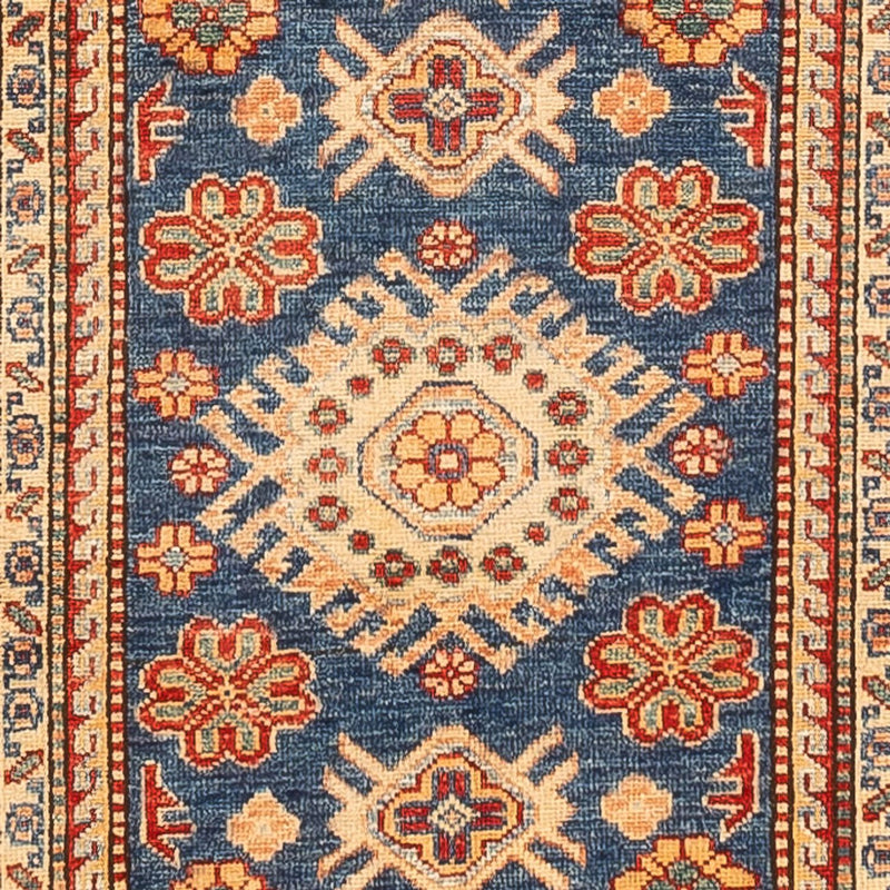 Kazak Teppich 80x304cm - Orientteppich - dunkelblau