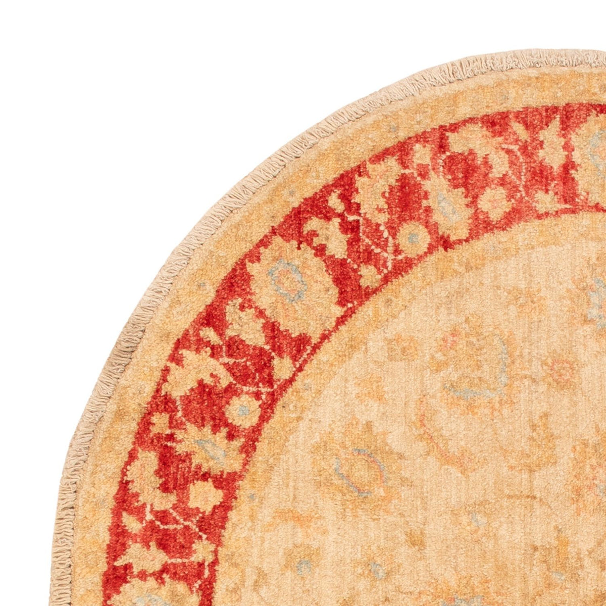 Ziegler Teppich rund  - 97 x 100 cm - beige