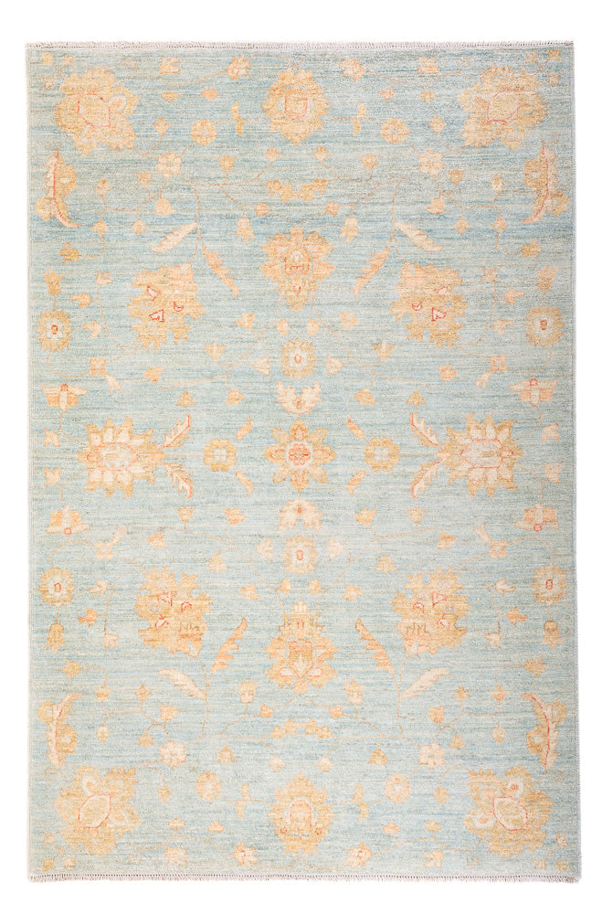 Ziegler Teppich 121x185cm - Orientteppich - seeblau