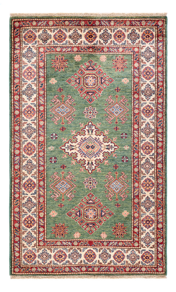 Kazak Teppich 98x160cm - Orientteppich - grün