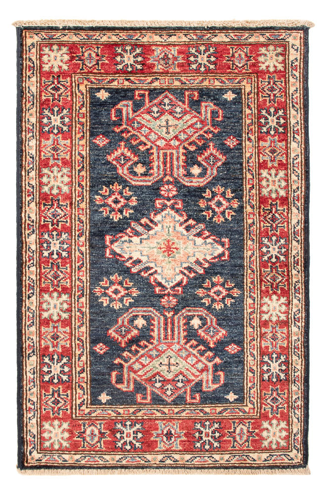 Kazak Teppich 61x91cm - Orientteppich - petrolblau