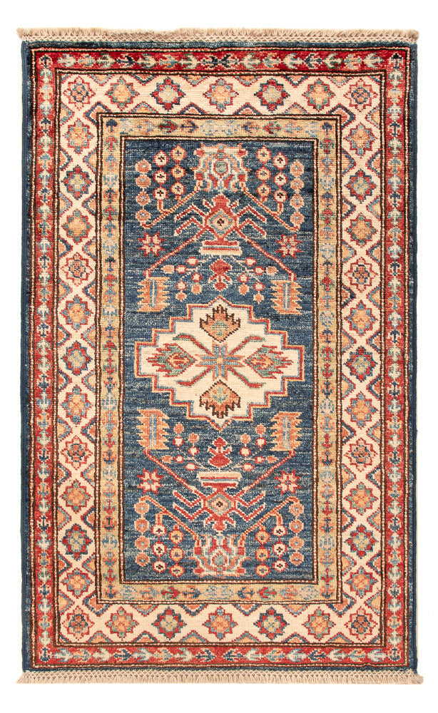 Kazak Teppich 58x95cm - Orientteppich - petrolblau