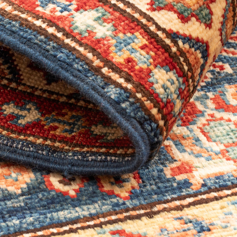Kazak Teppich 58x95cm - Orientteppich - petrolblau