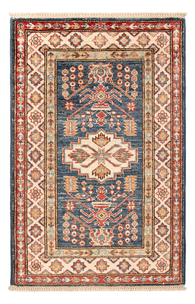 Kazak Teppich 62x95cm - Orientteppich - petrolblau